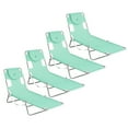 thumbnail image 1 of Ostrich Chaise Lounge Folding Sunbathing Recliner Lawn Chair, Teal (4 Pack), 1 of 12