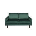 thumbnail image 2 of Hybition Velvet Loveseat Modern Sofa with Wooden Legs-Green, 2 of 8