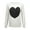 Oatmeal / Black, variant on YEMAK Women's Pullover Sweater Long Sleeve Crewneck Cute Heart Cable Knit MK3506 (S-L)-GREY/BLACK-S
