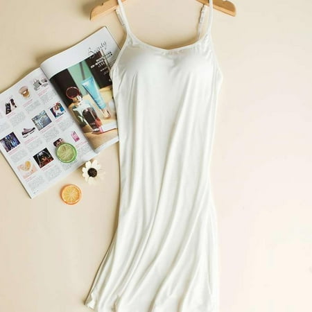 

Fantadool Spaghetti strap Nightgown O neck camisole comfortable Home clothes casual nightdress with Chest Pad Sleepdress