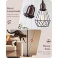thumbnail image 5 of 70'' Industrial Farmhouse Floor Lamp - Dimmable Rustic Tree Standing Lamp with Diamond Shade & 3 LED Edison Bulbs Included, 5 of 9