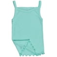 thumbnail image 4 of ToBeInStyle Girls' Pack of 4 Ultra-Soft Cotton Spaghetti Strap Cami Tops w/ Ruffle Hem - Pastel - 4 Years Old, 4 of 5