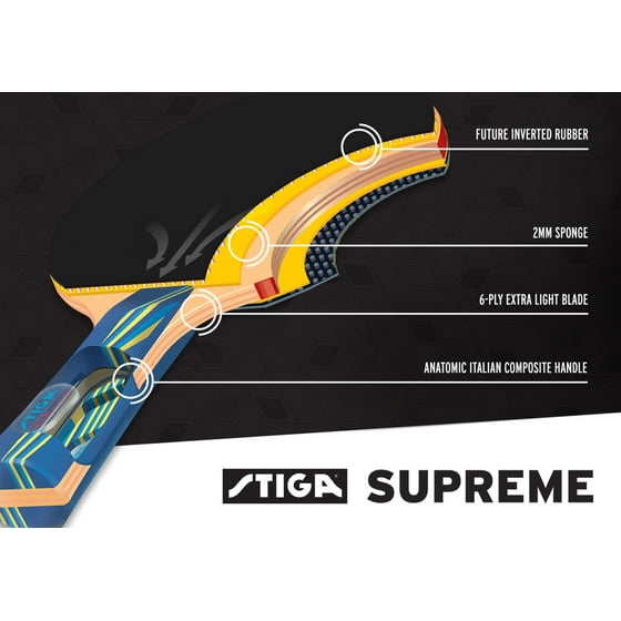 Stiga Supreme Performance Level Table Tennis Racket With Unique Chrystal Technology For Tournament Play
