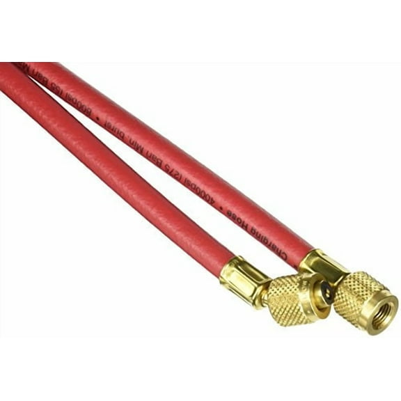 Yellow Jacket 21648 Plus II Hose Standard 1/4" Flare Fittings, 48", Red
