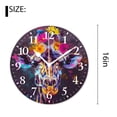 thumbnail image 2 of 16 Inch Wall Clock Battery Operated Silent Clock Decorative for Office, Kitchen, Outdoor, Living Room，Cartoon Giraffe Running Flower Floral Beautiful, 2 of 4