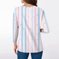 thumbnail image 3 of Fgvctg Valentine's Day Spring Tops for Women 2025 Casual V Neck 3/4 Sleeve Tops Plus Size Date Night Pullover Shirts Cute Cute Love Heart Graphic Blouse Gifts For Her Light Blue 2XL, 3 of 4