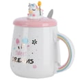 thumbnail image 2 of Taza animal cuchara taza de agua con tapa Linda taza de cerámica taza de café beber accessoriestype 1, 2 of 8
