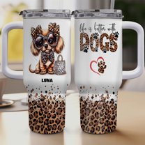 Personalized Dog Tumbler with Dachshund Dog’s Name – Custom Travel Coffee Cup 40oz, Travel Coffee Cup, Gift for Mother's day, Father's day, Christmas XzxXUo
