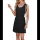 thumbnail image 3 of Vestido de Fiesta Corto Ajustado con Cuello Redondo, Sin Mangas, de Punto, con Botones y Bolsillos para Mujer (Verano 2025) Negro XL, 3 of 10