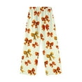 thumbnail image 4 of Fabrcox Bow Printed Home Pajamas Bottoms for Women Elastic Waist Wide Leg Lounge Bottoms Ladies Pajamas Bottoms Winter Cute Print Lounge Pants Yellow XL, 4 of 4