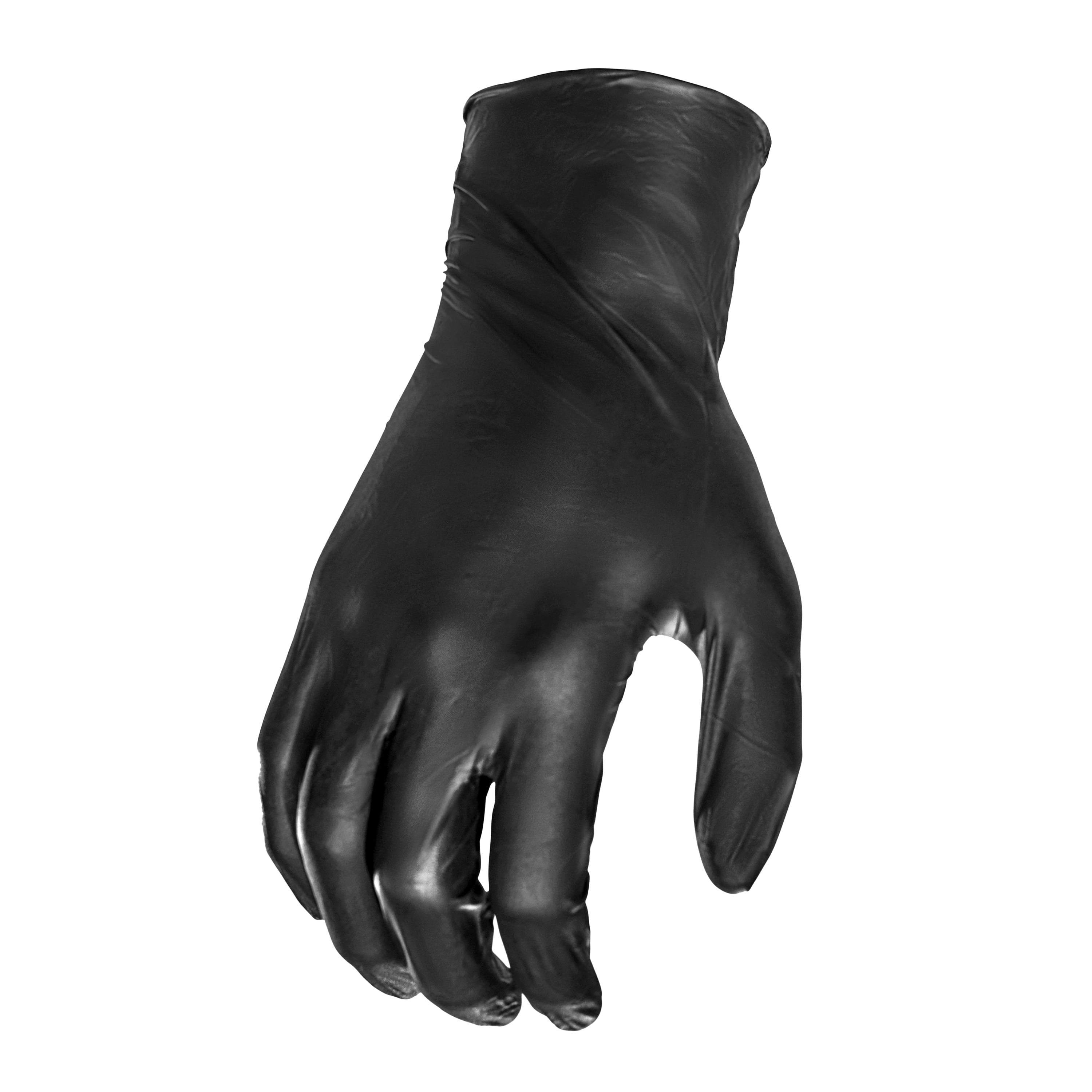 (2 pack) Grease Monkey Disposable Nitrile Gloves, Black, Latex Free, Large, 20 Count