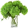 thumbnail image 1 of Xiao Hua 3 piezas de hortensias artificiales de 21 pulgadas, grandes, naturales y realistas, con tacto real (verde oscuro), 1 of 5