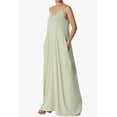 thumbnail image 3 of TheMogan Women's Casual V-Neck Draped Jersey Cami Long Maxi Dress W Pocket Summer Beach Light Sage 1X, 3 of 6