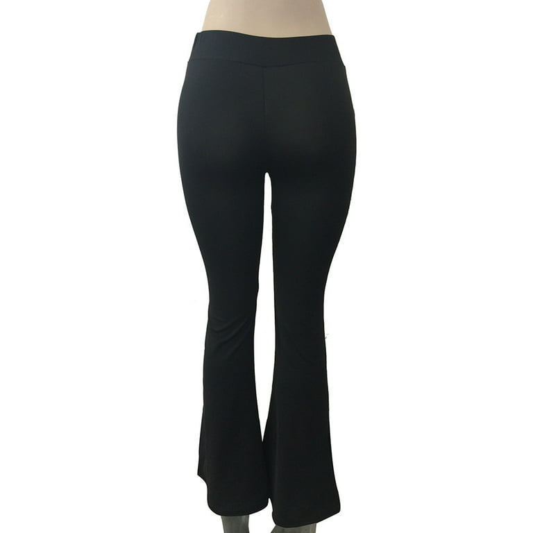 Efsteb Women Sweatpants Casual High Waist Long Pants Fashion Slim Fit  Comfortable Solid Color Pocket Flared Pants Black XL 