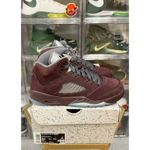 N I-K-E A i r-Jor-dan 5 RETRO OG BURGUNDY SZ 5.5Y AUTHENTIC BOX FN4233-600 Brand New