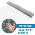 thumbnail image 2 of Fencer Wire Welded Wire Fence 16 Gauge, Galvanized Welded Fence Wire Roll, Mesh Size 0.5-Inch x 1-Inch, Hog Wire Fencing Cage, Multiple Use for Home Improvement & Animals Enclosure (2ft. x 100ft.), 2 of 9