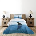 thumbnail image 4 of Ambesonne Shark Quilted Bedspread Set 2 Pcs, Fin Sea Surface Danger, Twin Size, Pale Blue Violet, 4 of 5