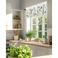 thumbnail image 3 of Blue Yellow Floral Valances for Windows Butterfly Flower Paddy Vintage Valance Rod Pocket Light Filtering Short Window Treatments Curtains for Kitchen Bathroom Living Room Bedroom, 42 x 12 Inch, 3 of 7