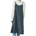 thumbnail image 1 of Tablier à Écharpe, Couleur Unie Style Simple Coton Grande Taille Ajustable Résistant aux Taches, 1 of 6