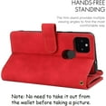 thumbnail image 2 of Wallet Case Compatible with Google Pixel 4a 5G,[6 Card Slots] [Wrist Strap] [Stand Feature] Detachable 2 in 1 Magnetic Zipper Leather Slim Cover Case for Google Pixel 4a 5G,6.2 inch Red, 2 of 17