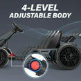 thumbnail image 5 of Funcid 24V 7AH Go Kart for Kids, 300W Powered Ride on Toys for 6+, Racing Go Kart with Drift/Sport Mode for Outdoor, High-Low Speed 4-8MPH, Length Adjustale Ride on Car, EVA Wheels, Bluetooth, Black, 5 of 8