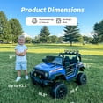thumbnail image 5 of Hikiddo 4WD Kids Ride on Truck Car, 12V 7Ah Ride on Toy Electric Cars for Kids w/ Remote, Bluetooth, 4x75W Motors - Blue, 5 of 10