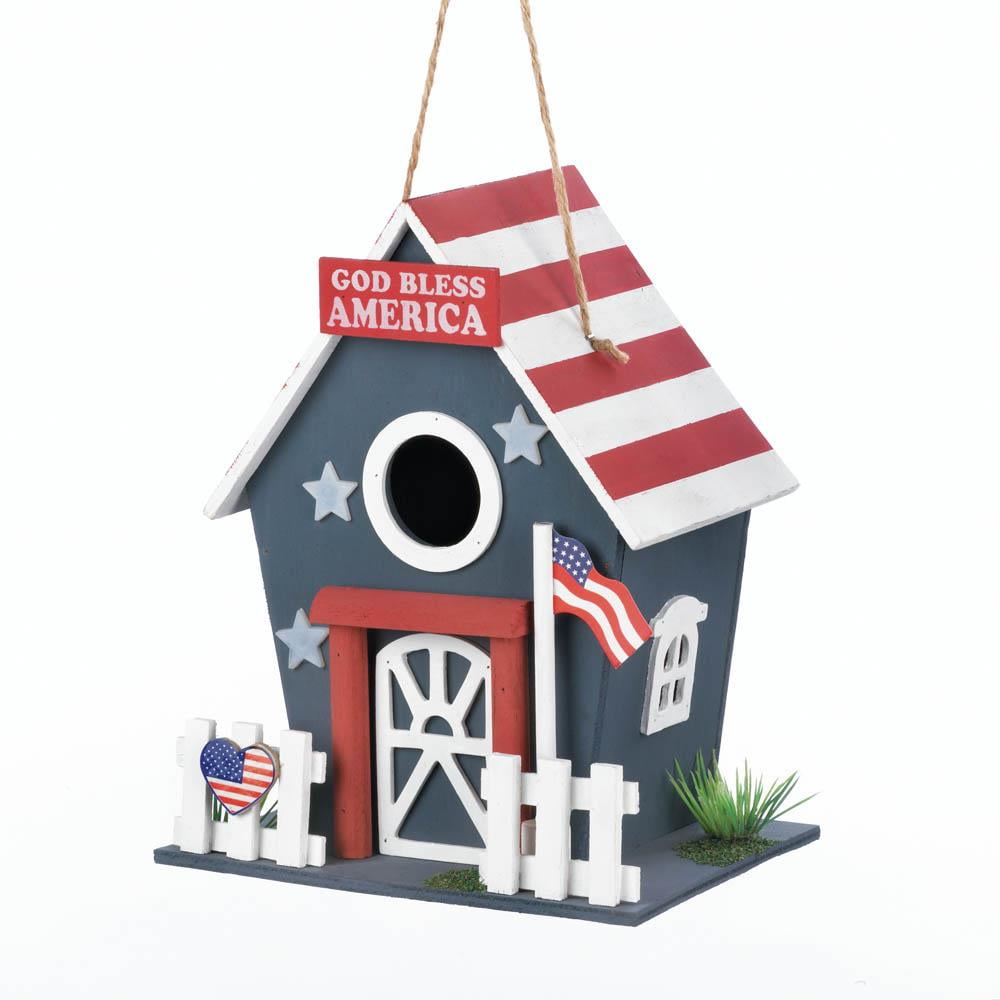 Wooden Birdhouses, Wooden Americana Outdoor Birdhouse For Woodpecker by Songbird Valley