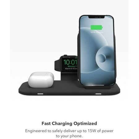 mophie - Wireless Charging Stand+ 3-In-1 - Black