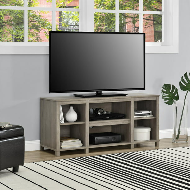 Mainstays Parsons Cubby TV Stand for TVs up to 50", Oak ...