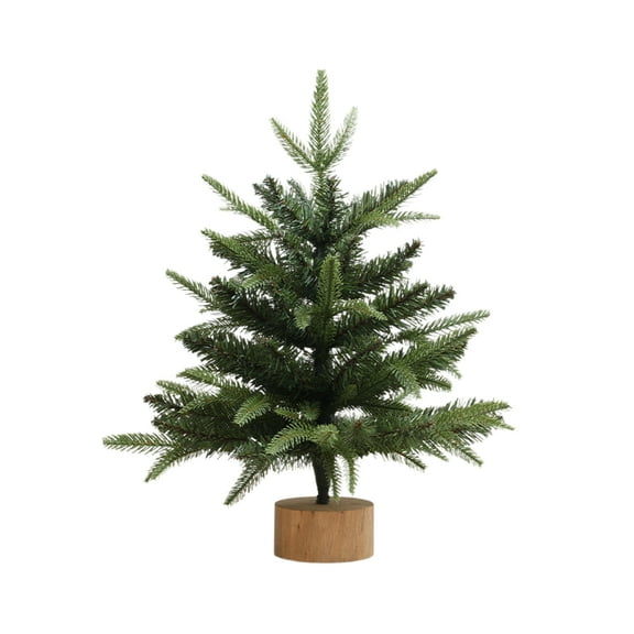 18-Inch Miniature Pine Tree, MulticolorTabletop Christmas Tree with Wood Base Artificial Pine Centerpiece for Holiday Party Decorations Charming Xmas Decor for Home and Winter Celebrations