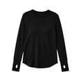thumbnail image 4 of Bxsruta Womens Long Sleeve Tops Crewneck Pullover Shirts Basic Tee Casual Athletic Tops, 4 of 8