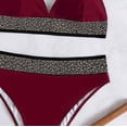 thumbnail image 4 of UTSJKR Women's Bikini Sets Halter Triangle Top Push Up Backless Low Rise Cheeky Swimwear Color Block Two Piece Bathing Suit Red L, 4 of 6