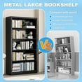 thumbnail image 6 of 55" Tall Metal Bookshelf, Heavy Duty Black Bookshelf with 4 Adjustable Storage Shelves, Large Deep Bookcases for Office, Bedroom, School, Home, Library, 6 of 7