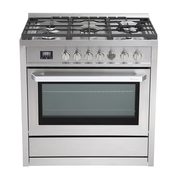 Rangaire RRG361TS 36" Gas Range Oven with Timer - Stainless Steel, Sealed Burners, Convection Fan, Easy Reach Racks