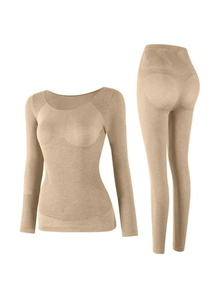 YWDJ Womens Thermal Underwear Sets Tight Round Neck Wool Thermal
