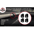 thumbnail image 3 of Truck Camper Mounting Clamps Set of 4 - Compatible with Chevy, Ford, Dodge and Toyota Trucks - Tundra, Dakota, Ram, Sierra, Silverado, Avalanche, F150, 1500, 2500, 3500 - Universal Camper Shell Lock, 3 of 9
