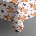 thumbnail image 4 of White Christmas Gingerbread Man Pattern Rectangle Tablecloth 60"x102",Waterproof Polyester Rectangle Table Cloth, Wipeable Spillproof Polyester Tablecloth for Dining, Camping, Indoor and Outdoor, 4 of 6