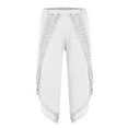 thumbnail image 5 of SnnmBlm Trousers Ladies Culottes for Women Gaucho Outfit Cropped Summer Pants White 3XL, 5 of 5
