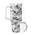thumbnail image 2 of 40zo Ice Bar Cup With Handle Double Insulation Large Capacity Rust Prevention For Daily Travel And Other Scenes Vector Camouflage Pattern Gray_3, 2 of 8