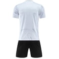 thumbnail image 5 of LJEFF Kids 2PC Soccer Uniform Set, Short Sleeve Elastic Waist Summer Quick Dry Boy Sports Outfit White Size 26, 5 of 5