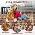 thumbnail image 5 of Haperlare 6'x9' Modern Plaid Area Rug Washable Rugs, Non Slip Ultra Soft Rug Stain Resistant Farmhouse Rug Carpet for Living Room Bedroom Dining Room, Red, 5 of 8