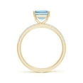 thumbnail image 2 of ANGARA Natural Emerald-Cut 2 ct Aquamarine Engagement Ring with Diamonds in 14K Yellow Gold for Women (Size-9x7mm) | March Birthstone, Anniversary, Jewelry Gift for Women | Natural Aquamarine Ring, 2 of 9