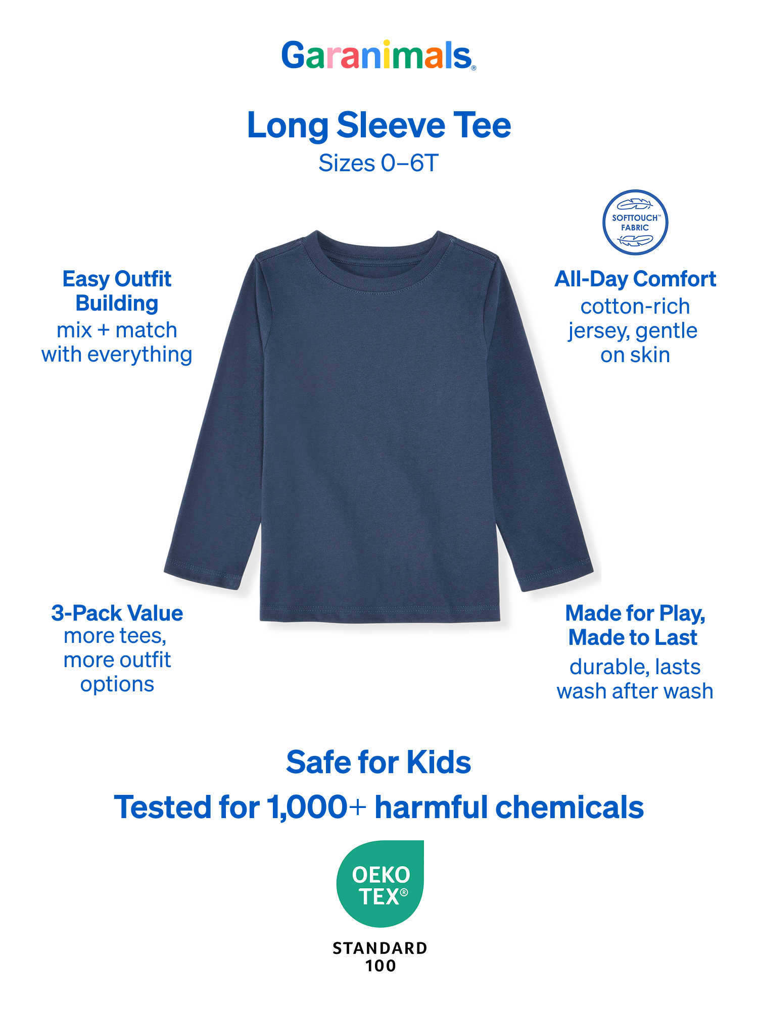 Garanimals Baby & Toddler Boys Long Sleeve Shirt 3-Pack photo 6
