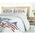 thumbnail image 5 of Ambesonne 4th of July Duvet Cover Sets, Grunge Pattern USA, 2-King, Ruby Violet Blue White, 5 of 7