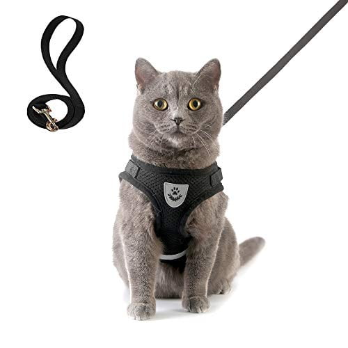 RIDVANVAN Cat Harness and Leash Sets for Walking Escape Proof Padded Cat Vest Red X-Small Reflective Tape,Adjustable Cat Walking Jackets