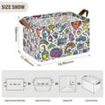 thumbnail image 7 of Yayeee Foldable Storage Basket for Shelves with Handles Set of 2 Waterproof Cloth Bins, White Doodle Pattern, 7 of 7