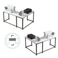 thumbnail image 4 of Ivinta Industrial L-Shaped Desk, Thickened 2" Desktop Lap Desks, 58 in x 44 in, White, 4 of 9