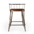 thumbnail image 2 of Coriander Iron & Leather Counter Stool - Brown, 2 of 5