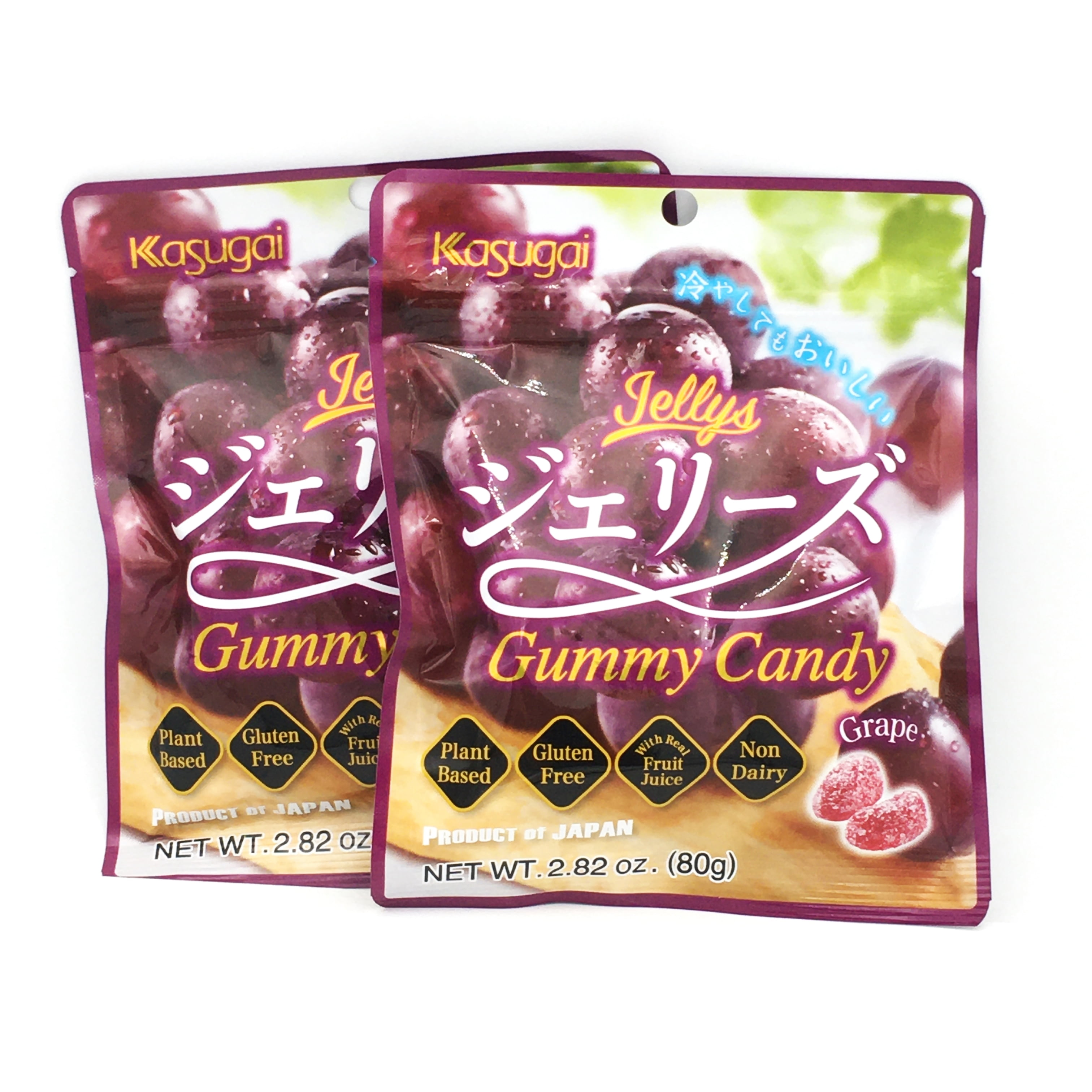 Japanese Kasugai Jelly Gummy Candy Grape 2.82oz /80g (Pack of 2