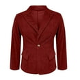 thumbnail image 4 of ClodeEU Women's Corduroy Blazers Jackets,Open Front Work Office Suit Jackets ,Long Sleeve Business Coat Wine,Womens Plus M, 4 of 7